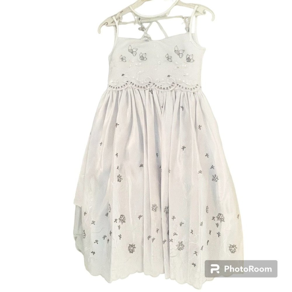 Georgina’s Embroidered Flower Girl Holiday Wedding Communion Dress Size 6 NEW